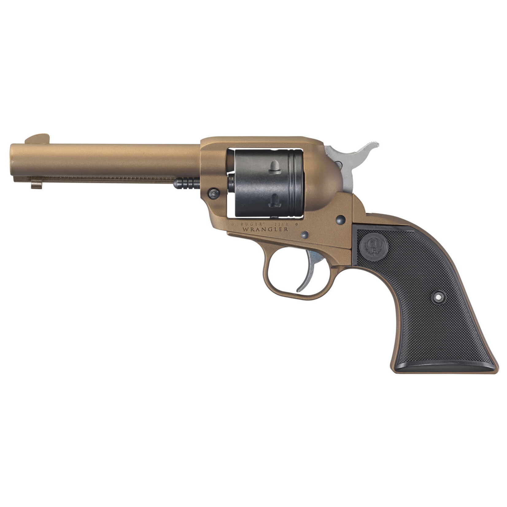 Ruger Ruger Wrangler 22 LR 6 Shot 4.62" Burnt Bronze Cerakote Barrel, Black Cerakote Cylinder, Burnt Bronze Cerakote Frame Black Checkered Polymer Grips