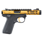Ruger Ruger Mark IV 22/45 Lite 22 LR 4.40" 10+1 Black Gold Anodized Aluminum Ported Slide Black Polymer Grip