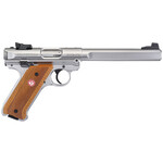 Ruger Ruger Mark IV Competition 22 LR 10+1 6.88" Satin Stainless Slab-Sided Bull Barrel, Satin Stainless Steel/Optic Ready Slide, Checkered Laminate w/Thumbrest Grip