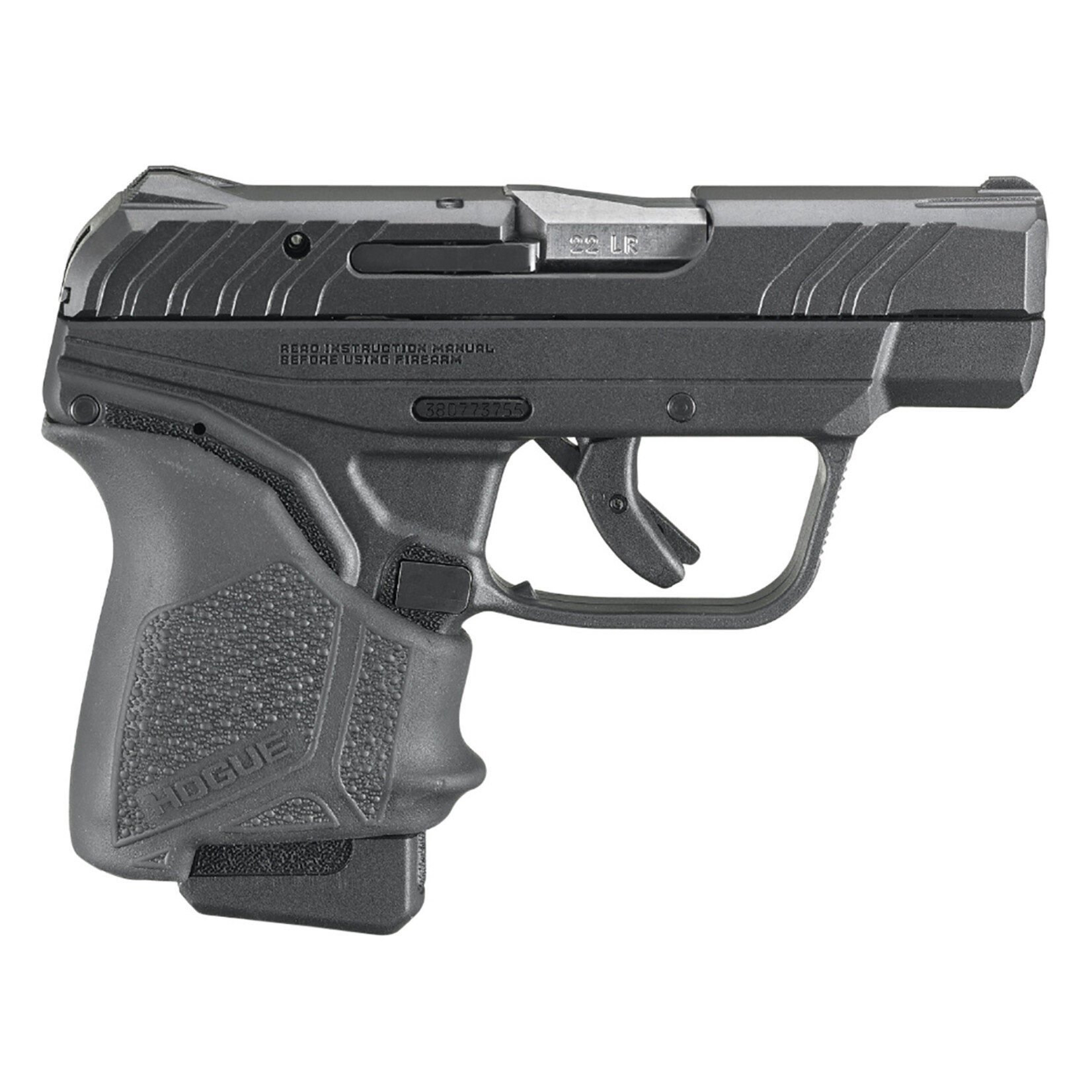 Ruger Ruger LCP II Lite Rack System 22 LR Caliber with 2.75" Barrel, 10+1 Capacity, Black Finish Frame, Serrated Black Oxide Steel Slide & Hogue HandALL Rubber Grip