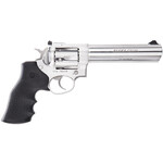 Ruger Ruger GP100 357 Mag Caliber with 6" Barrel, 6rd Capacity Cylinder, Overall Satin Finish Stainless Steel, Finger Grooved Black Hogue Monogrip Grip & Adjustable Rear Sight