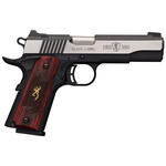Browning Browning 1911-380 Black Label Medallion Pro 380 ACP 8+1 4.25" Target Crown Barrel, Blackened w/Silver Polished Flats Serrated SS Slide, Matte Black Polymer Frame w/Beavertail