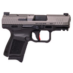 Canik Canik TP9 Elite Subcompact 9mm Luger Caliber with 3.60" Barrel, 15+1 or 12+1 Capacity, Black Finish with Picatinny Rail Frame, Serrated Tungsten Gray Cerakote Steel with Optic Cut Slide & Interchangeable Backstrap Grip
