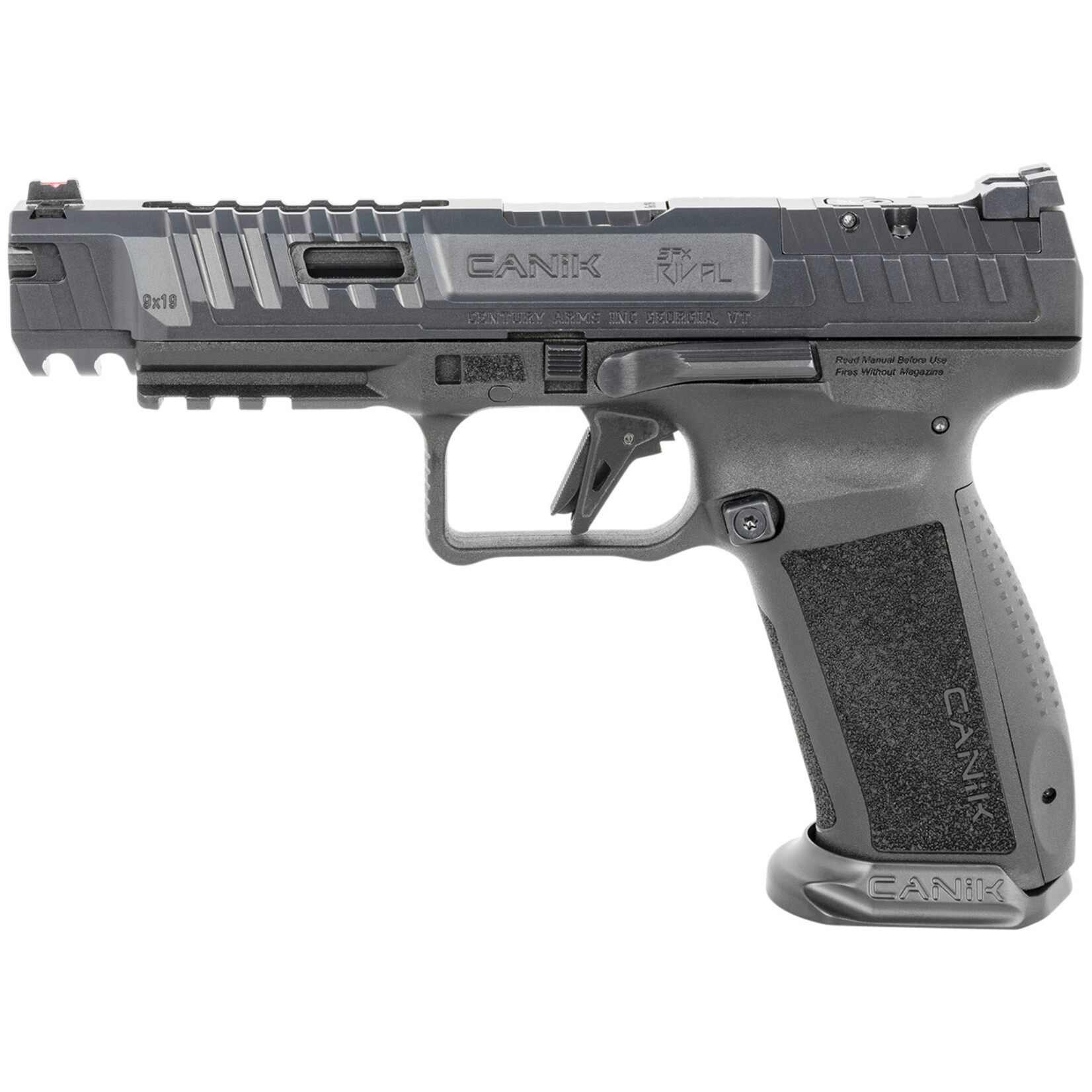 Canik Canik SFx Rival 9mm Luger 5" 18+1 Overall Rival Dark Side Black Finish with Ported Steel Aggressive Serrations Slide & Interchangeable Backstrap Grip