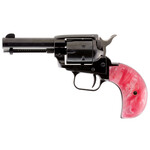 Heritage Manufacturing Heritage Mfg Rough Rider 22 LR/22 WMR 6 Shot, 3.50" Black Steel Barrel, Black Zinc Alloy Frame, Black Cylinder, Pink Pearl Grip, Hammer/Thumb Safety, Exposed Hammer
