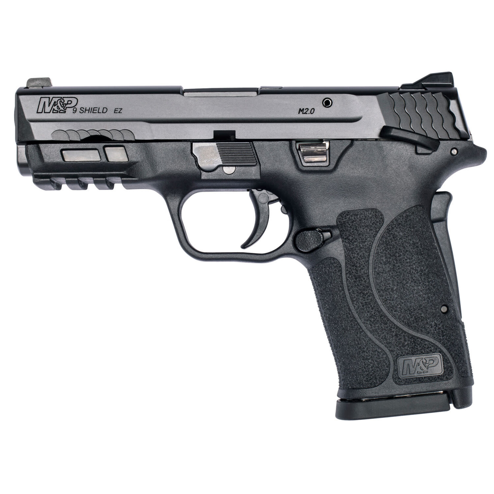 Smith & Wesson Smith & Wesson M&P Shield EZ M2.0 Micro-Compact Frame 9mm Luger 8+1, 3.67" Black Armornite Steel Barrel, Black Armornite Serrated Stainless Steel Slide, Matte Black Polymer Frame w/Picatinny Rail Black Polymer Grip, Manual Thumb/Grip Safety,