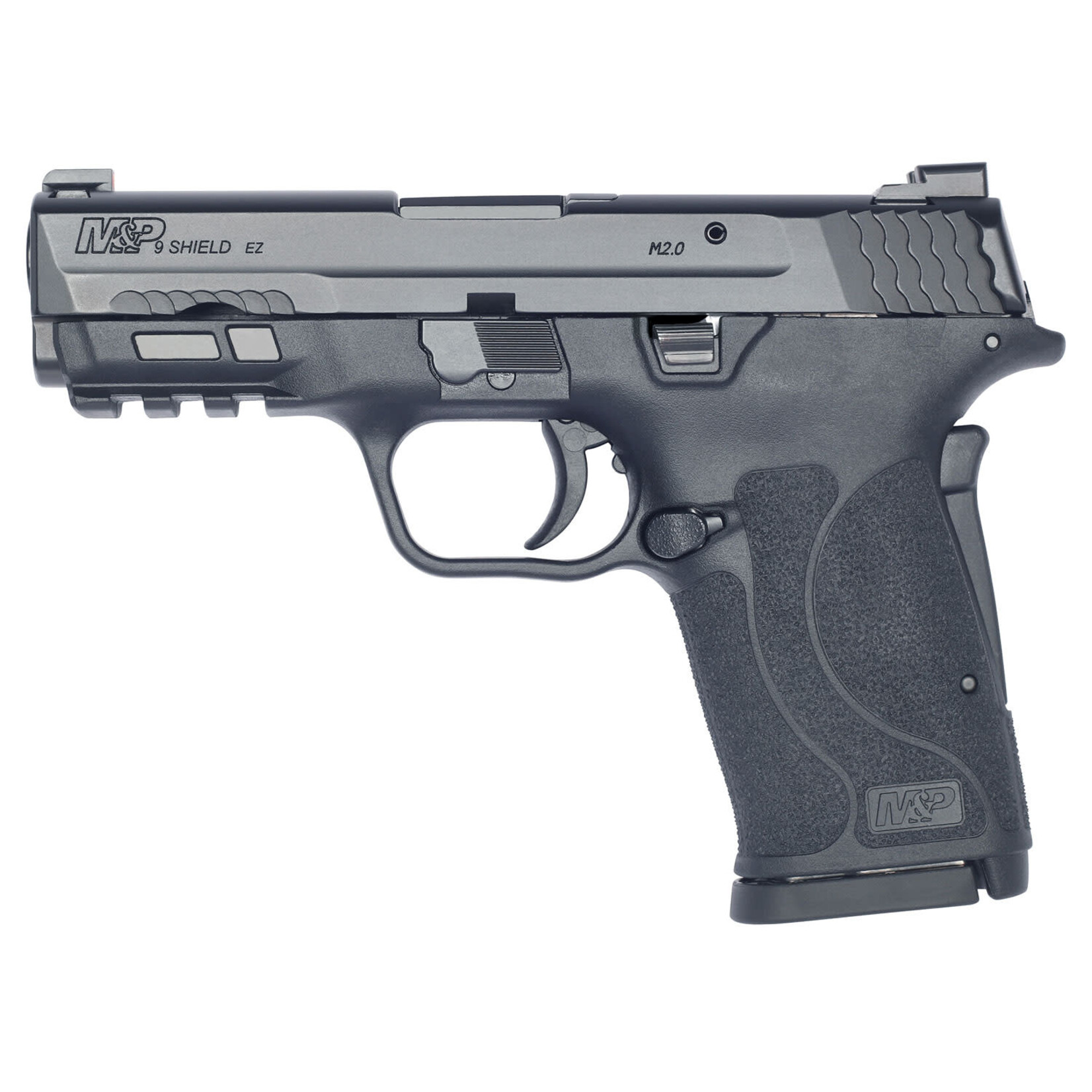 Smith & Wesson Smith & Wesson M&P Shield EZ M2.0 Micro-Compact Frame 9mm Luger 8+1, 3.67" Black Armornite Stainless Steel Barrel, Black Armornite Serrated Stainless Steel Slide, Matte Black Polymer Frame w/Picatinny Rail, Black Polymer Grip, Grip Safety/No