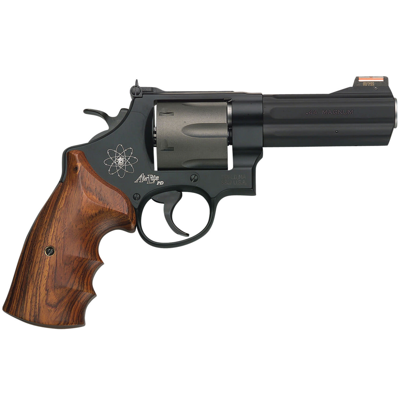 Smith & Wesson Smith & Wesson Model 329 Personal Defense 44 Rem Mag, 44 S&W Spl 4.13" Black Stainless Steel Barrel, 6rd Titanium Cylinder, Black Scandium Alloy N-Frame, HiViz Light Gathering Red Front Sight Includes Synthetic Grip, Internal Lock