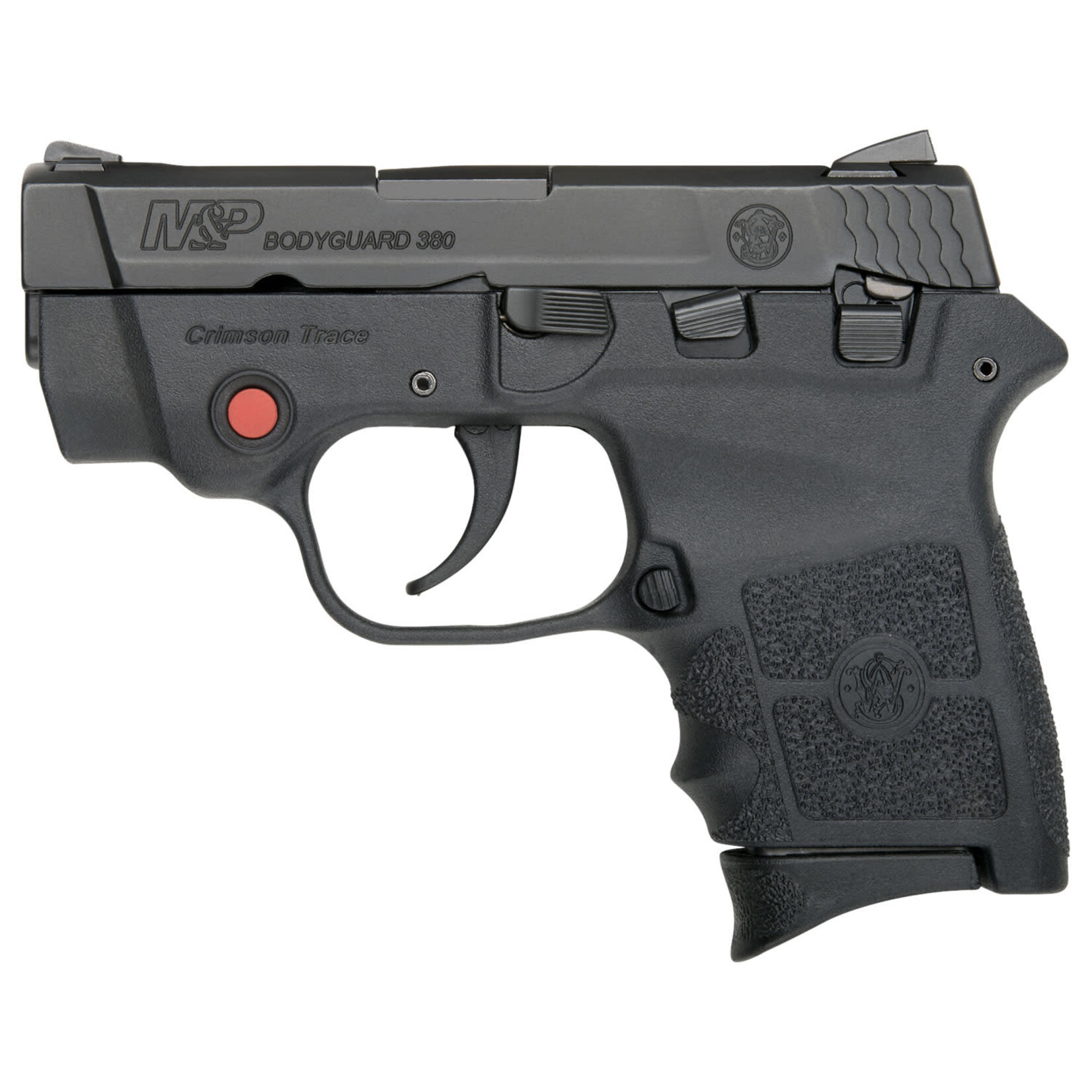 Smith & Wesson Smith & Wesson M&P Bodyguard w/Crimson Trace Laser Micro-Compact Frame 380 ACP 6+1, 2.75" Black Stainless Steel Barrel, Black Armornite Serrated Stainless Steel Slide, Matte Black Polymer Frame,
