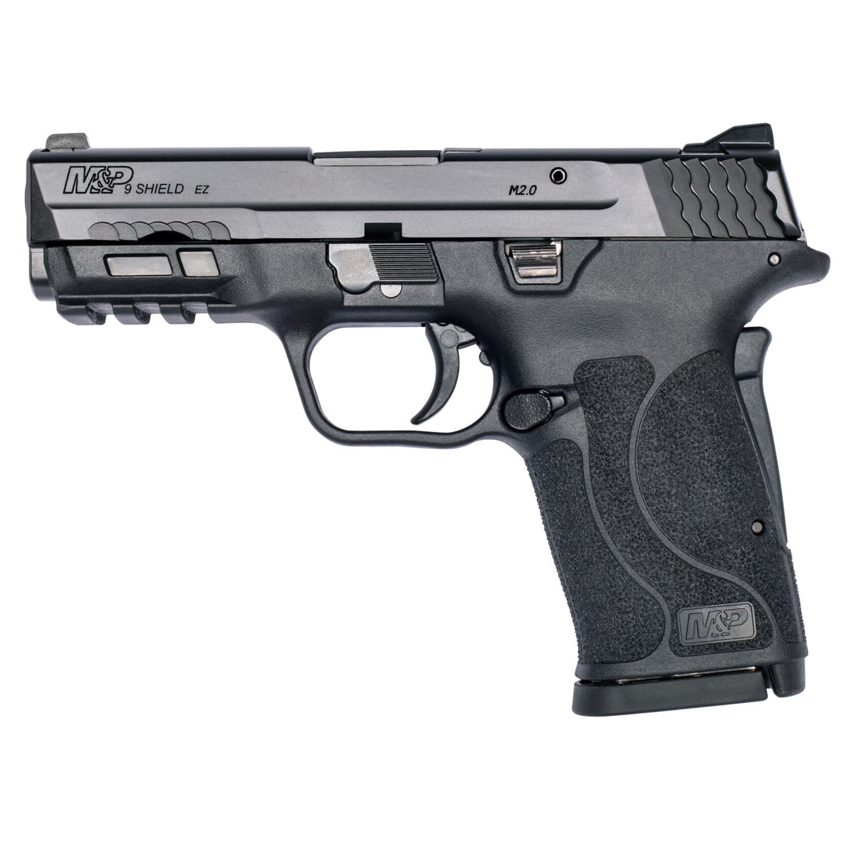 Smith & Wesson Smith & Wesson M&P Shield EZ M2.0 Compact Slim 9mm Luger 8+1 3.67" Black Armornite Barrel & Serrated Slide, Matte Black Polymer Frame w/Picatinny Rail, Black Polymer Grips Right Hand