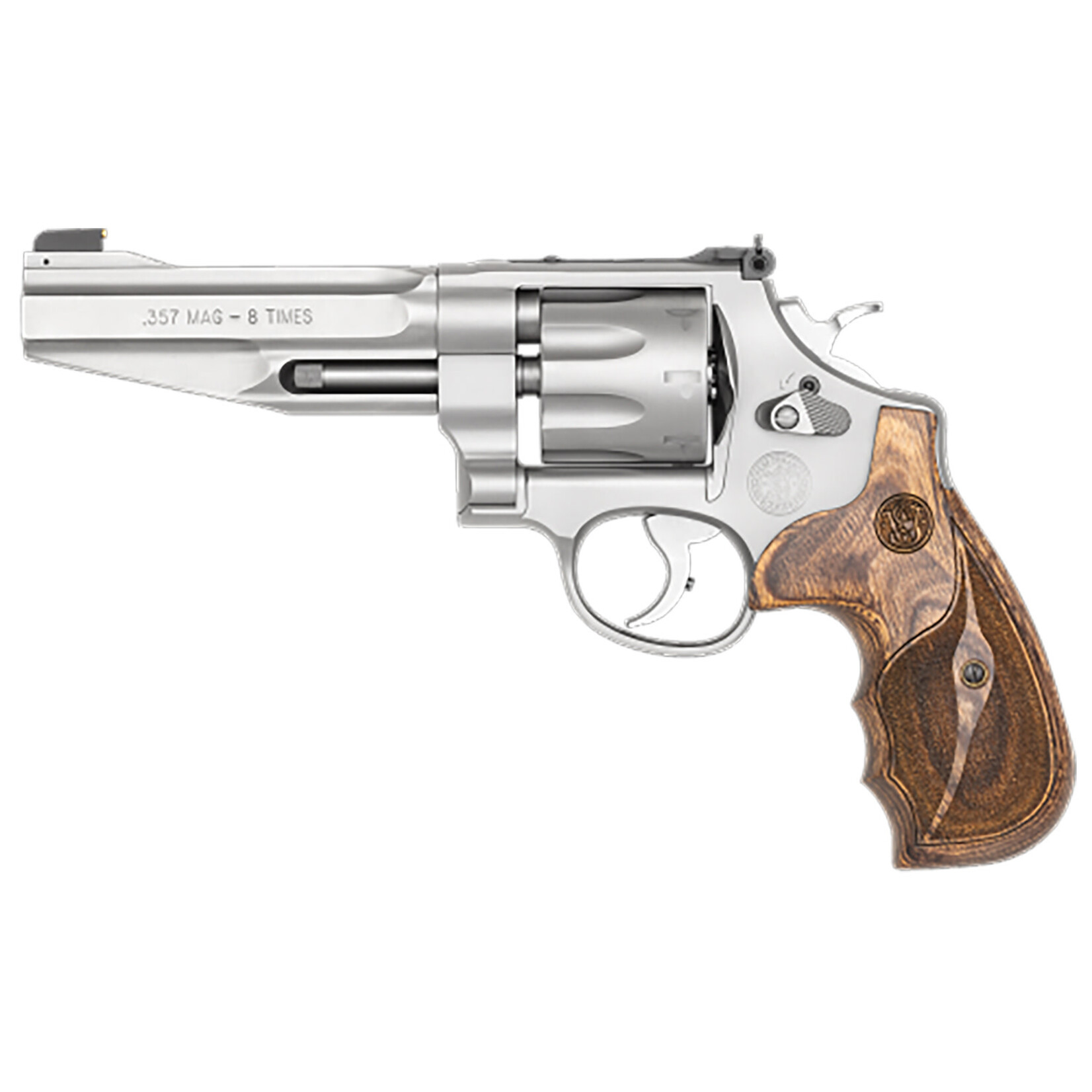 Smith & Wesson Smith & Wesson Model 627 Performance Center 357 Mag or 38 S&W Spl +P Stainless Steel 5" Barrel & 8rd Cylinder, Matte Stainless Steel N-Frame, Chromed Flashed Tear Drop Hammer & Trigger With Stop