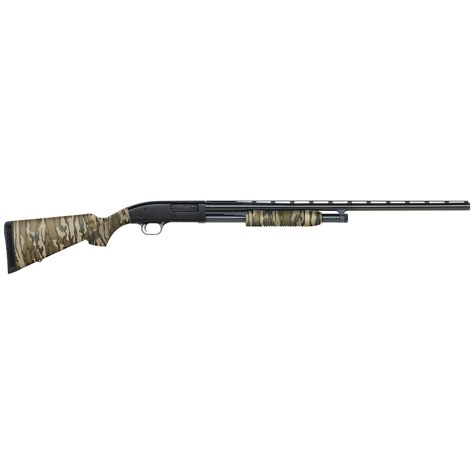 Mossberg Maverick Arms Mossberg 88 All Purpose 12 Gauge 3" 5+1 28" Blued Vent Rib Barrel w/Modified Choke Tube, Dual Bead Sights, Dual Extractors, Anti-Jam Elevator, Synthetic Bottomland Camo Stock w/Ribbed Forearm, 14.5" Fixed LOP, Cross-Bolt Safet