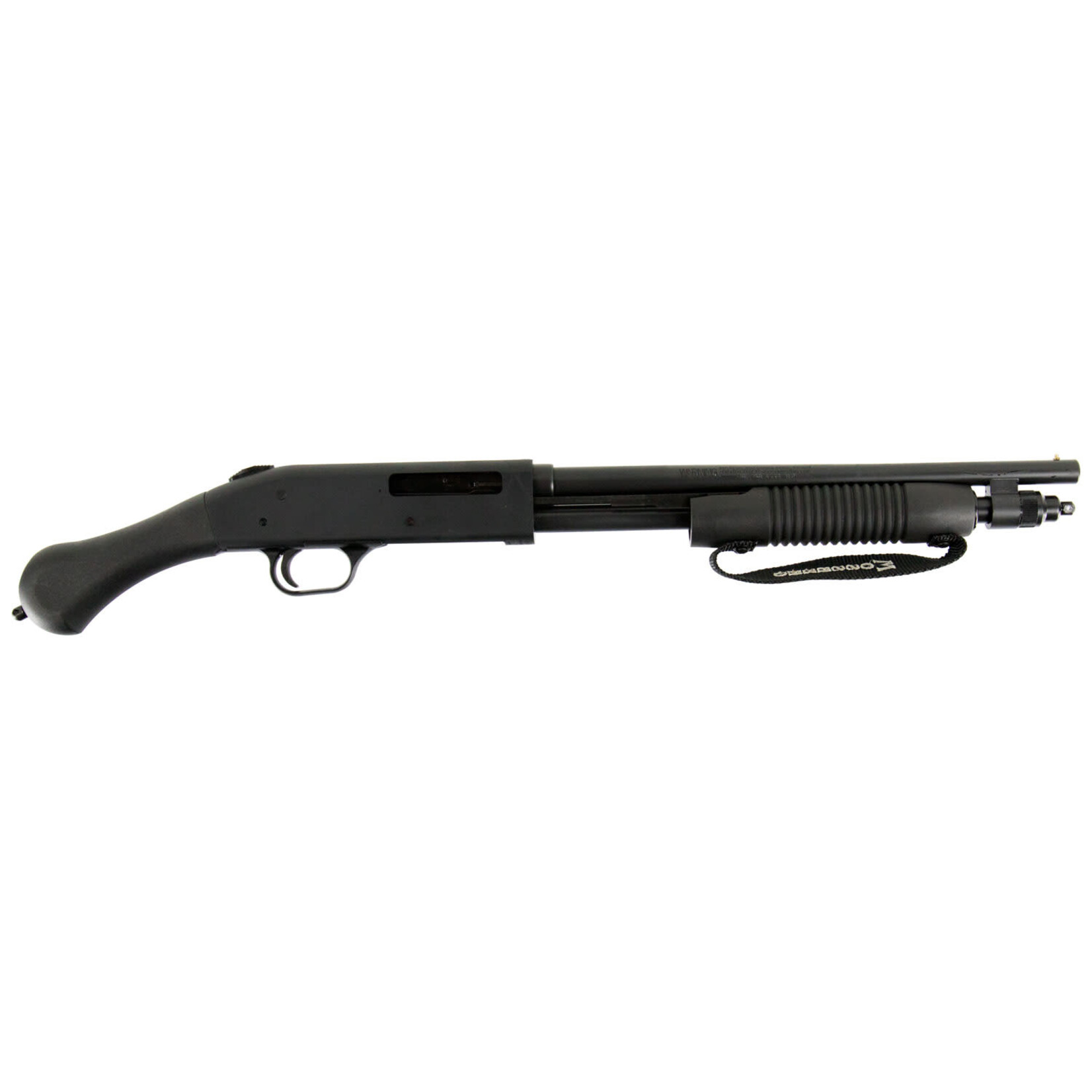 Mossberg Mossberg 590 Shockwave 410 Gauge 5+1 3" 14.375" Heavy Barrel, Blued Metal Finish, Dual Extractors, Drilled & Tapped Receiver, Corncob Forend w/Strap, Raptor Birdshead Grip Stock