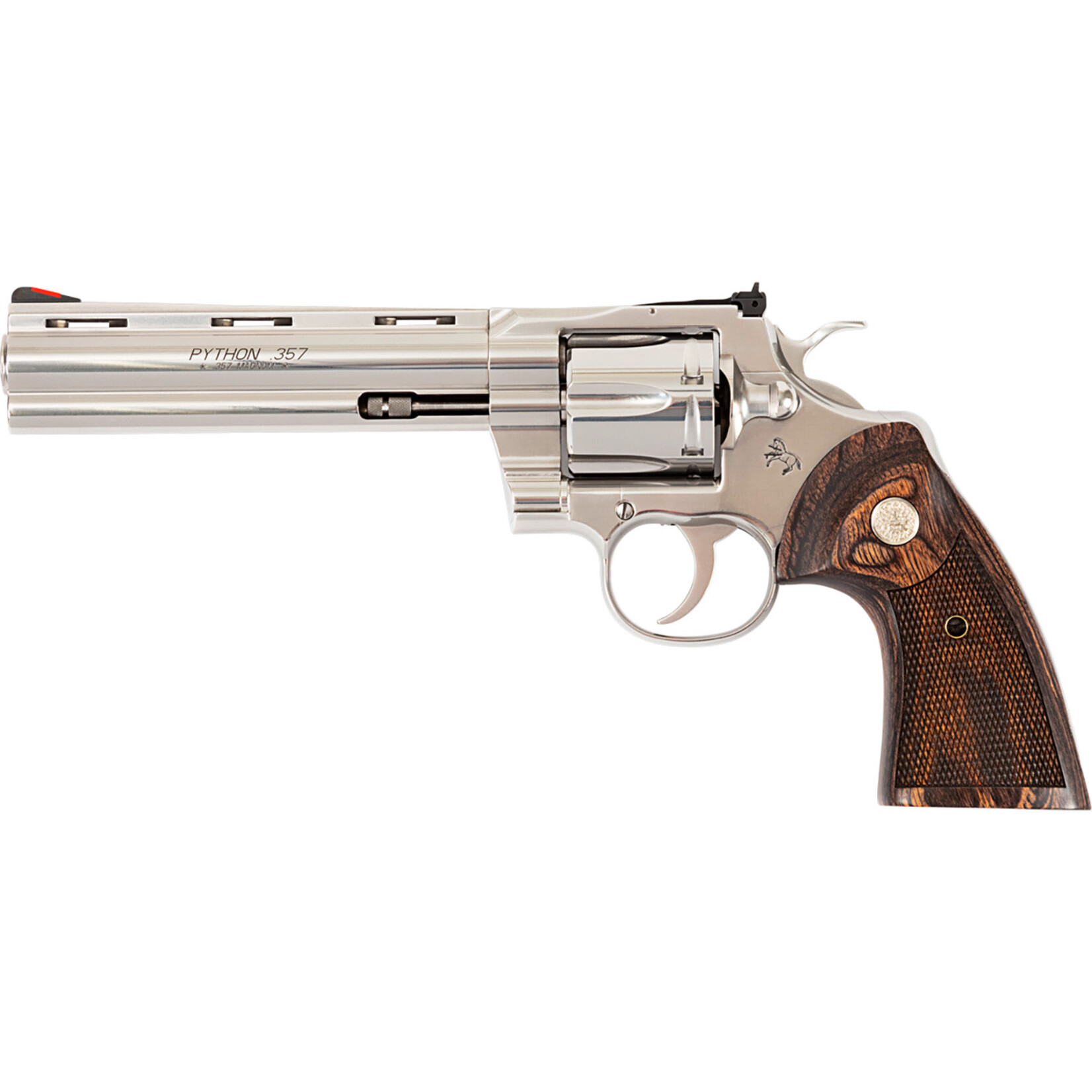 Colt Colt Mfg Python 38 Special/357 Mag 6 Shot 6" Stainless Vent Recessed Target/Vent Rib Barrel, Cylinder & Frame, Walnut w/Colt Medallion Grip