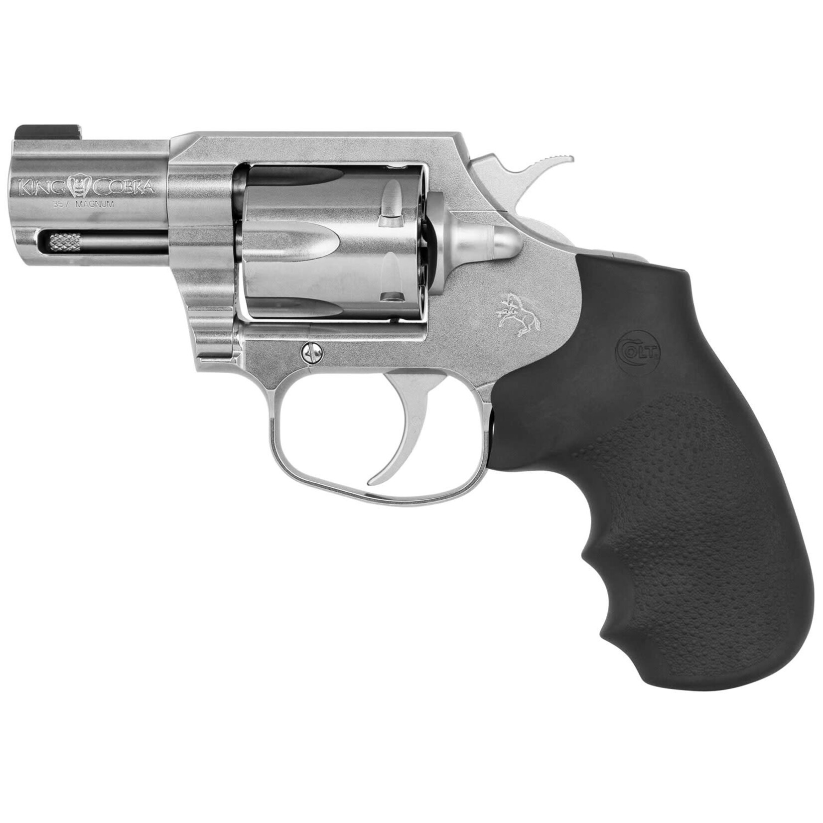 Colt Colt Mfg King Cobra Carry 357 Mag 6 Shot 2" DA/SA Brushed Stainless Steel Barrel, Cylinder & Frame, Black Hogue Rubber w/Finger Grooves Grip