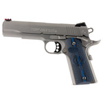Colt Colt Mfg 1911 Government Competition 9mm Luger Caliber with 5" National Match Barrel, 9+1 Capacity, Stainless Steel Finish Frame, Serrated Slide, Scalloped Blue Checkered G10 Grip & 70 Series Firing System