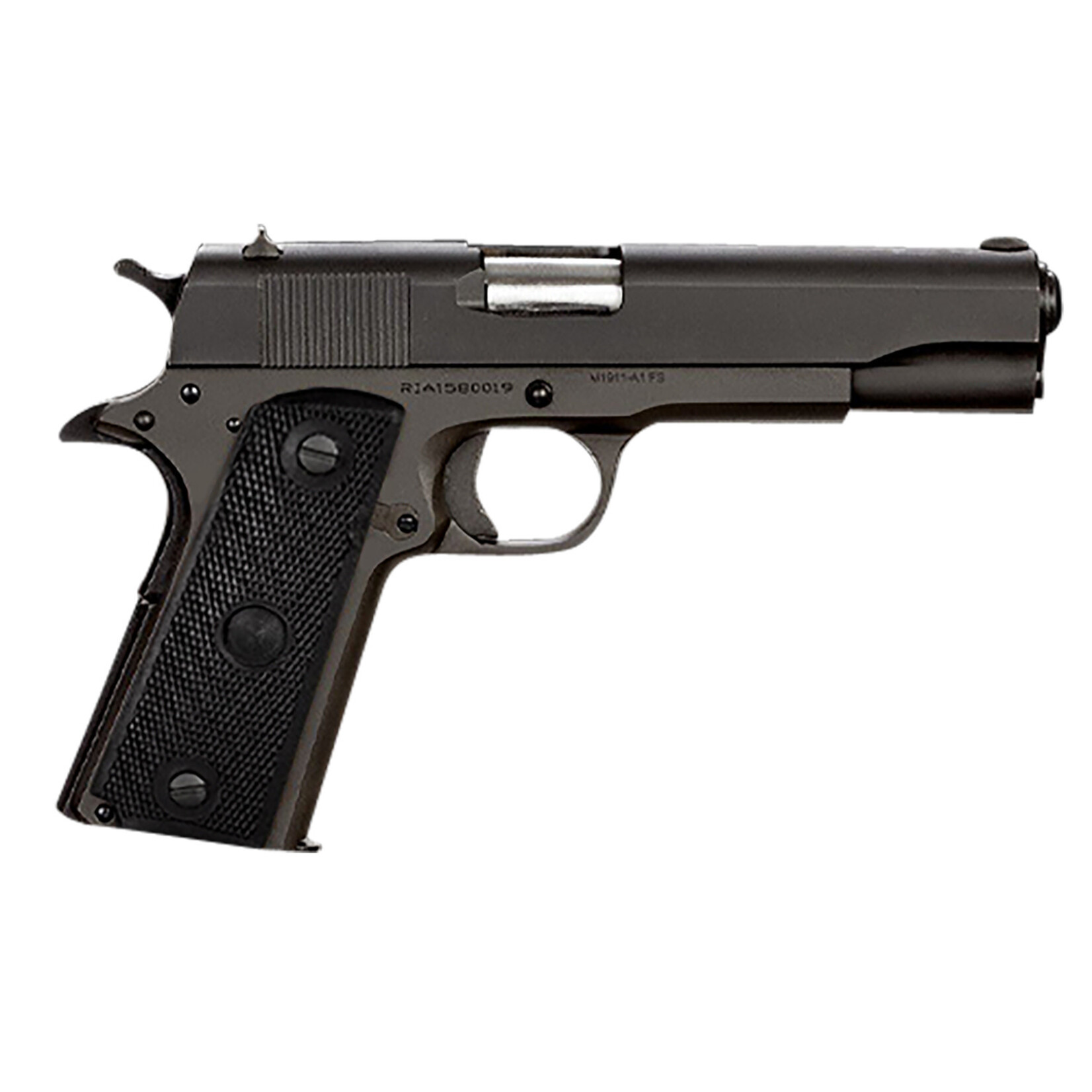 Rock Island Armory Rock Island GI Standard FS 9mm Luger Caliber with 5" Barrel, 10+1 Capacity, Overall Black Parkerized Finish Steel, Beavertail Frame, Serrated Slide & Black Rubber Grip