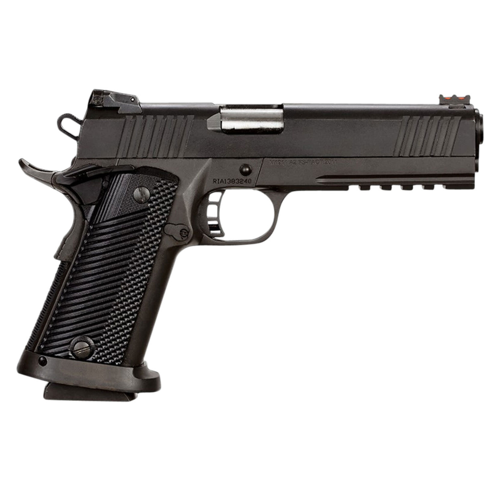 Rock Island Armory Rock Island Tac Ultra FSHC 9mm Luger Caliber with 5" Barrel, 17+1 Capacity, Overall Black Parkerized Finish Steel, Picatinny Rail/Beavertail Frame, Serrated Slide & Black G10 Grip