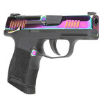 SIG SAUER Sig Sauer P365 Micro-Compact 380 ACP 10+1 3.10" Black Carbon Steel Barrel, Rainbow Titanium Optic Ready/Serrated Slide, Black Steel Frame w/Rainbow Accents, Black Polymer Grips