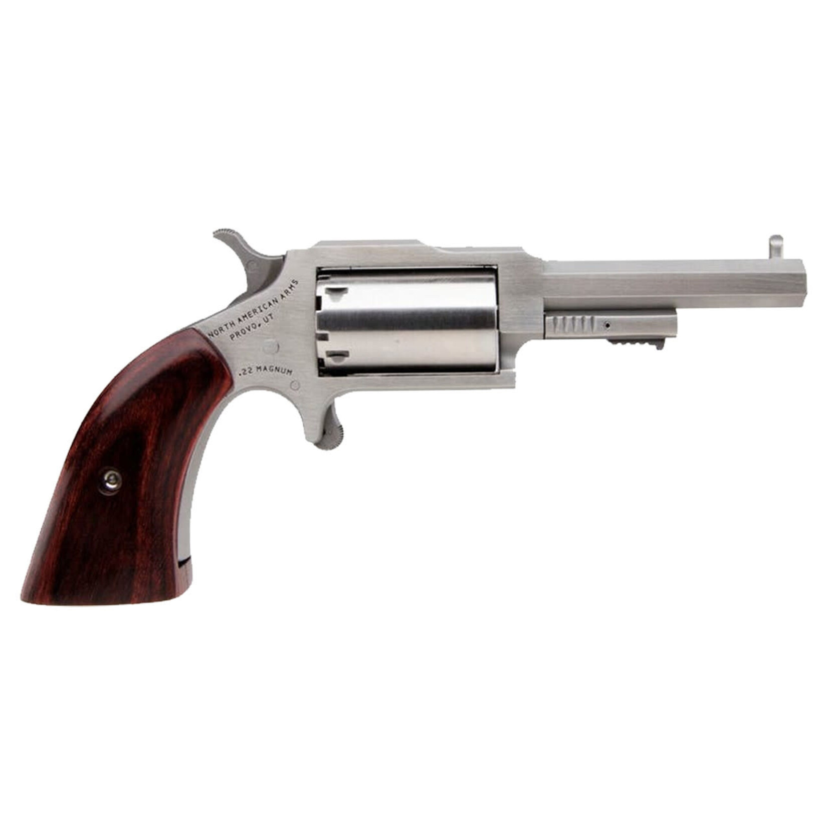 North American Arms North American Arms 1860 Sheriff 22 WMR Caliber with 2.50" Barrel, 5rd Capacity Cylinder, Overall Stainless Steel Finish & Rosewood Boot Grip