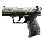 Walther Walther Arms P22Q 22 LR 10+1 3.42" Black Steel Threaded Barrel, Nickel Serrated Slide, Black Polymer Frame w/Picatinny Rail, Black w/Interchangeable Backstrap Grip, Manual Thumb Safety, Ambidextrous