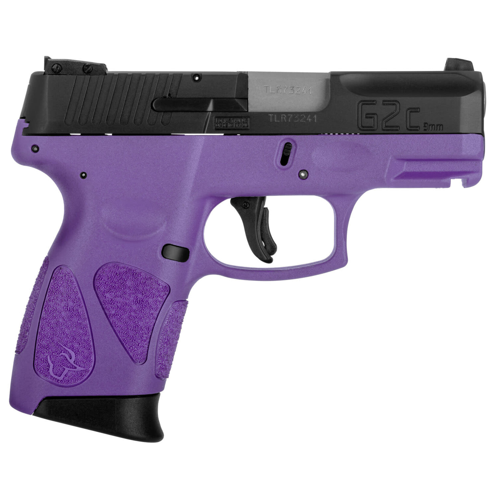 Taurus Taurus G2C Compact 9mm Luger 12+1 3.26" Stainless Steel Barrel, Matte Black Serrated Slide, Dark Purple Polymer Frame w/Picatinny Rail, Dark Purple Polymer Grip, Right Hand