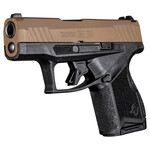 Taurus Taurus GX4 Micro-Compact Frame 9mm Luger 11+1, 3.06" Satin Black DLC Stainless Steel Barrel, Troy Coyote Brown Cerakote Serrated Steel Slide, Matte Black Stainless Steel Frame, Black w/Interchangeable Backstrap Grip, Loaded Chamber Indicator/Man