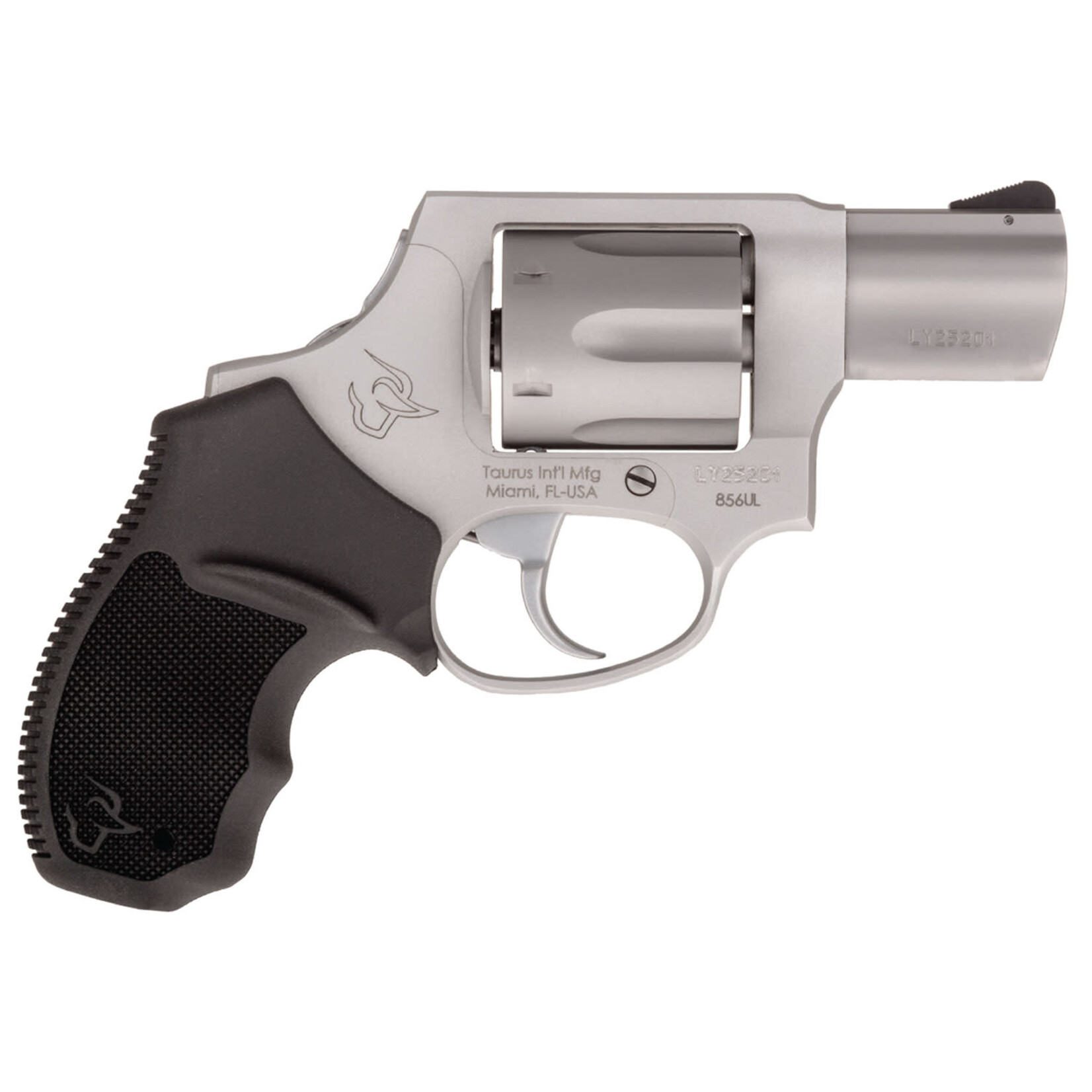 Taurus Taurus 856 38 Special +P Caliber with 2" Barrel, 6rd Capacity Cylinder, Overall Matte Finish Stainless Steel, Concealed Hammer Frame & Finger Grooved Black Rubber Grip