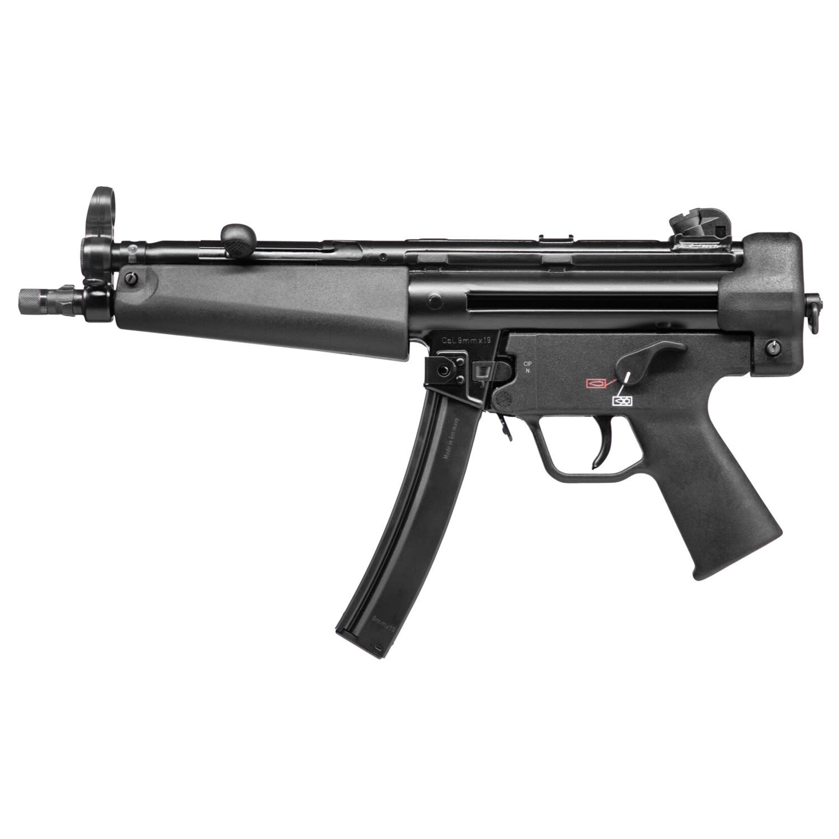 HK HK SP5 9mm Luger Caliber with 8.86" Barrel, 30+1 Capacity, Overall Black Finish & Polymer Grip Includes 2 Mags