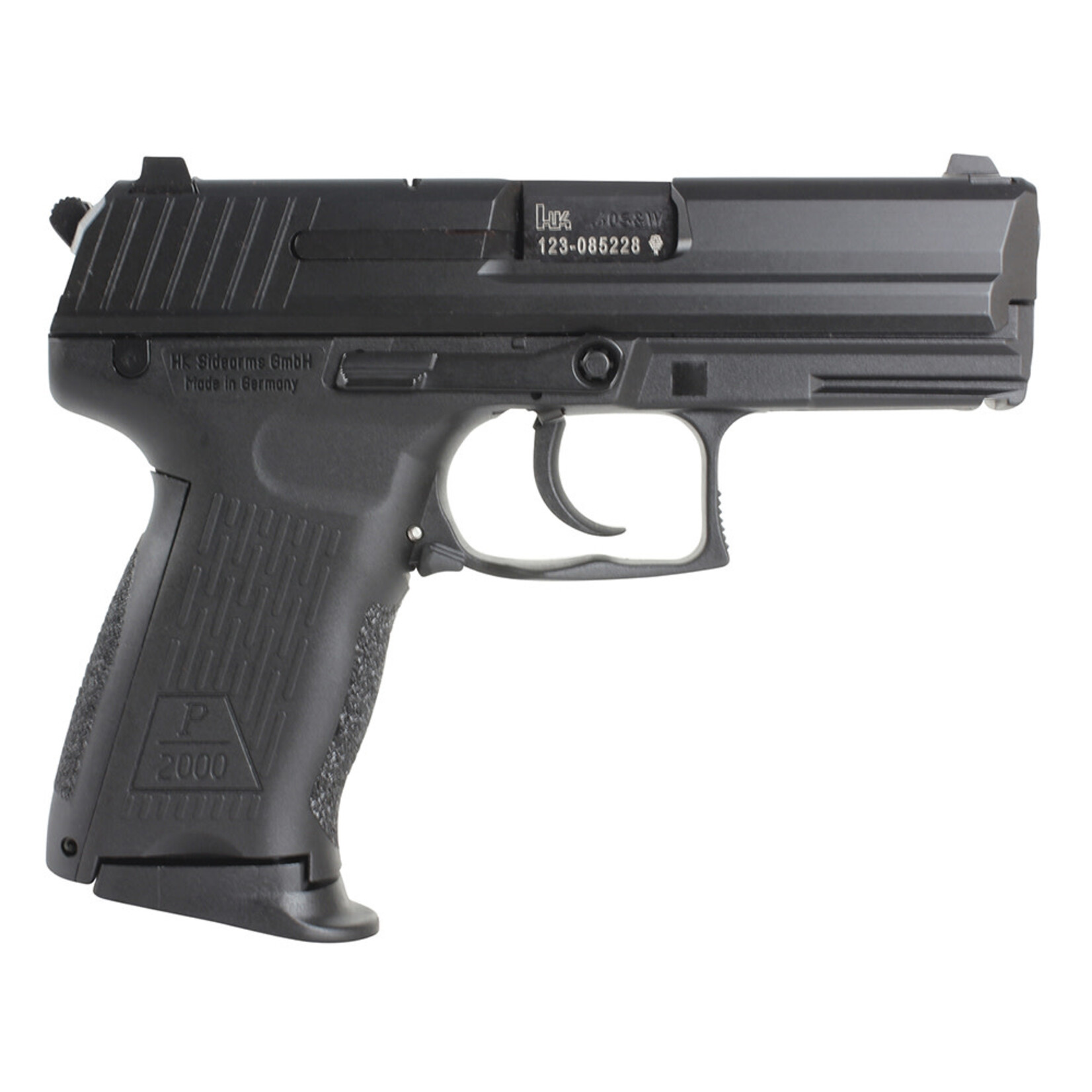 HK HK P2000 V2 LEM 9mm Luger 13+1 3.66" Black Hammer Forged Barrel, Black Serrated Steel Slide, Black Polymer Frame w/Picatinny Rail, Black w/Interchangeable Backstrap Grip, Ambidextrous