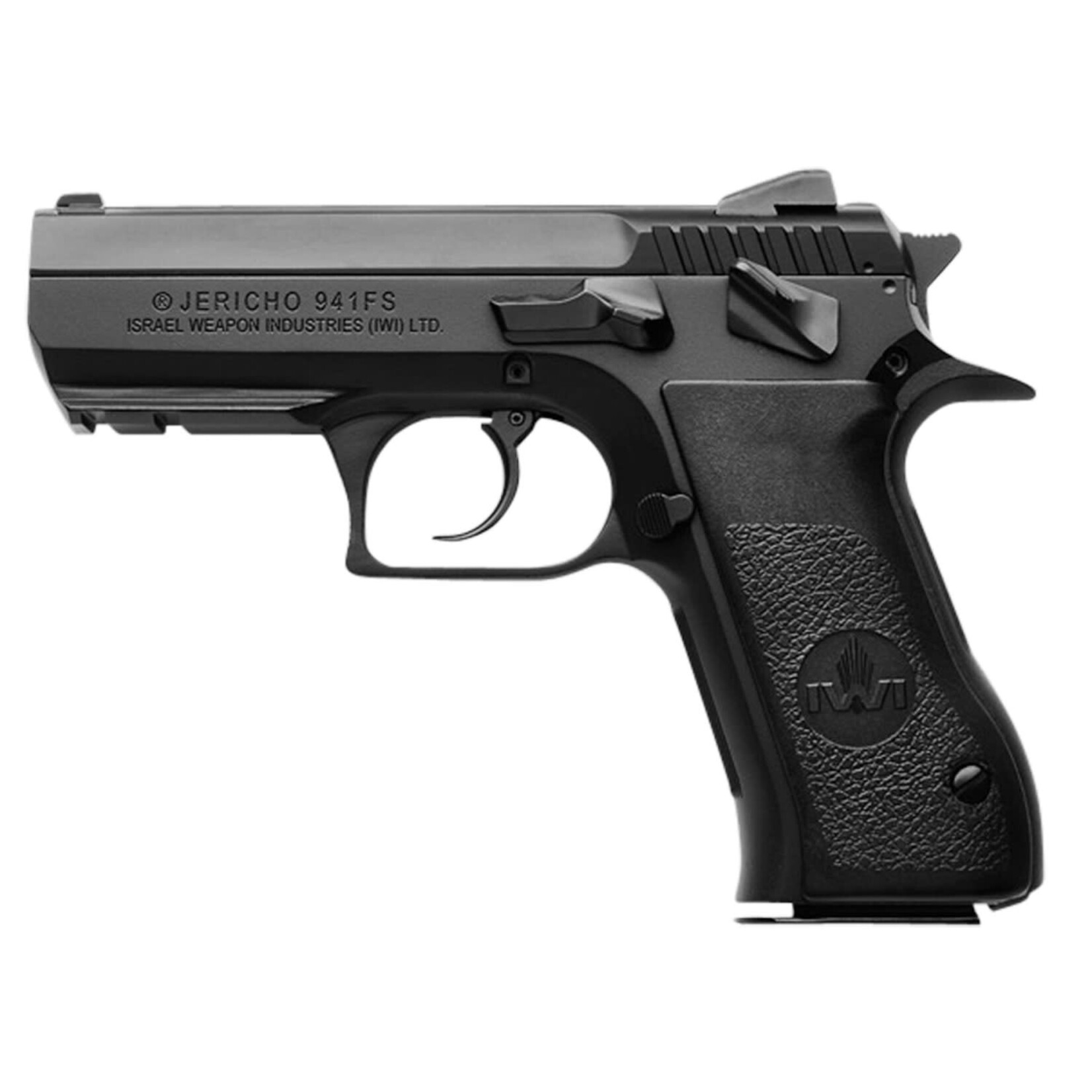 IWI IWI US Jericho 941 FS9 9mm Luger Caliber with 3.80" Barrel, 16+1 Capacity, Overall Black Finish, Picatinny Rail & Beavertail Frame, Serrated Steel Slide & Polymer Grip