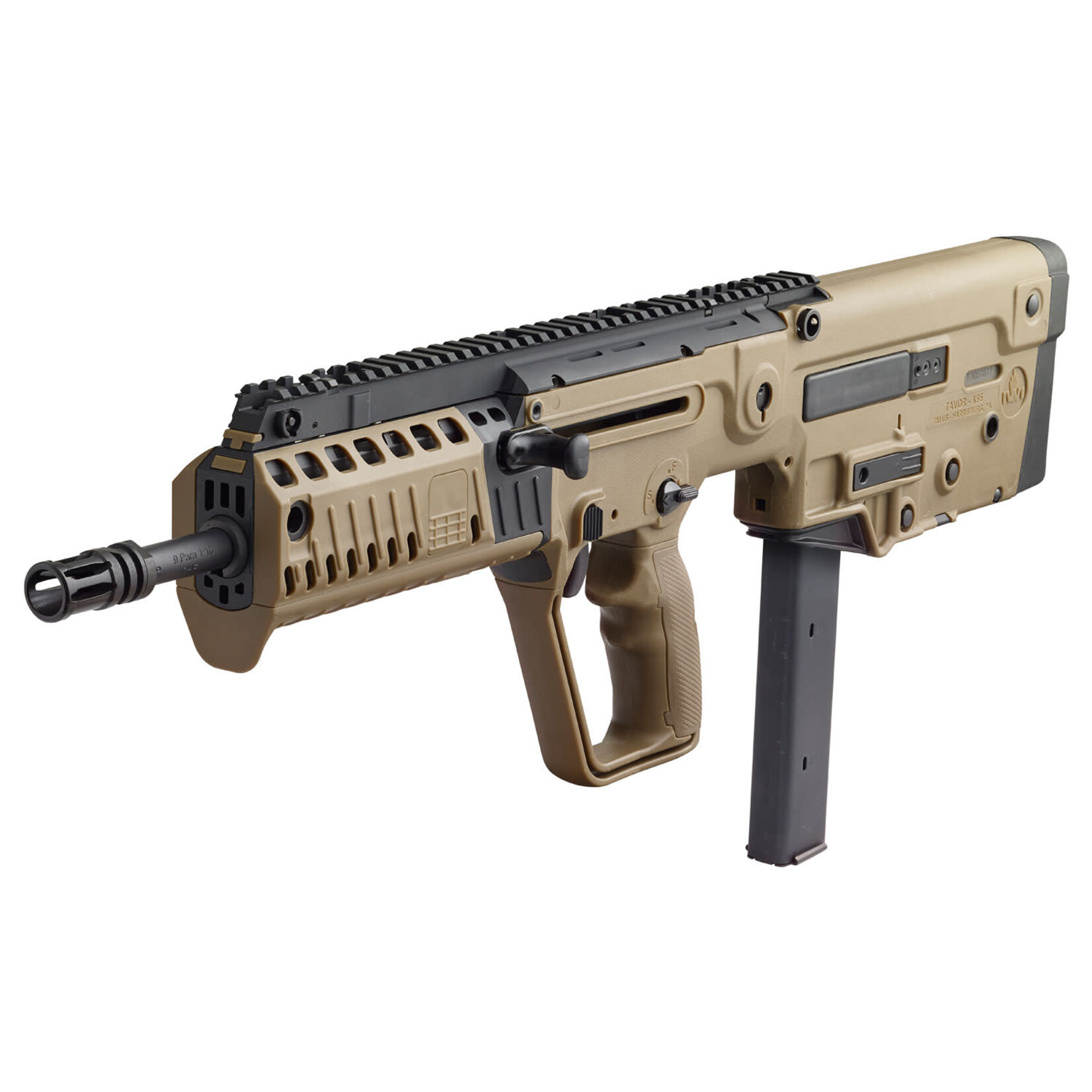IWI IWI US Tavor X95 9mm Luger Caliber with 17" Barrel, 32+1 Capacity, Flat Dark Earth Metal Finish, Flat Dark Earth Fixed Bullpup Stock & Polymer Grip Right Hand