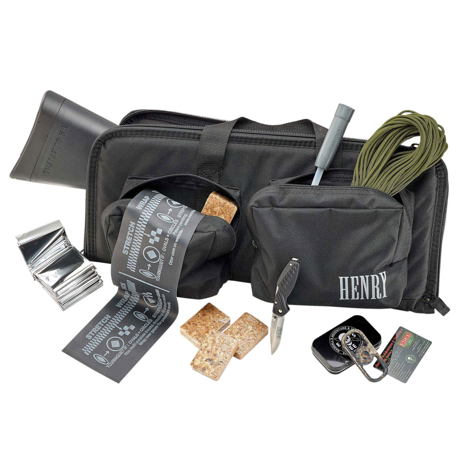 Henry Repeating Arms Henry U.S. Survival Pack AR-7 22 LR Caliber with 8+1 Capacity, 16.13" Barrel, Black Metal Finish & Black Synthetic Stock Right Hand (Full Size) Includes Gear