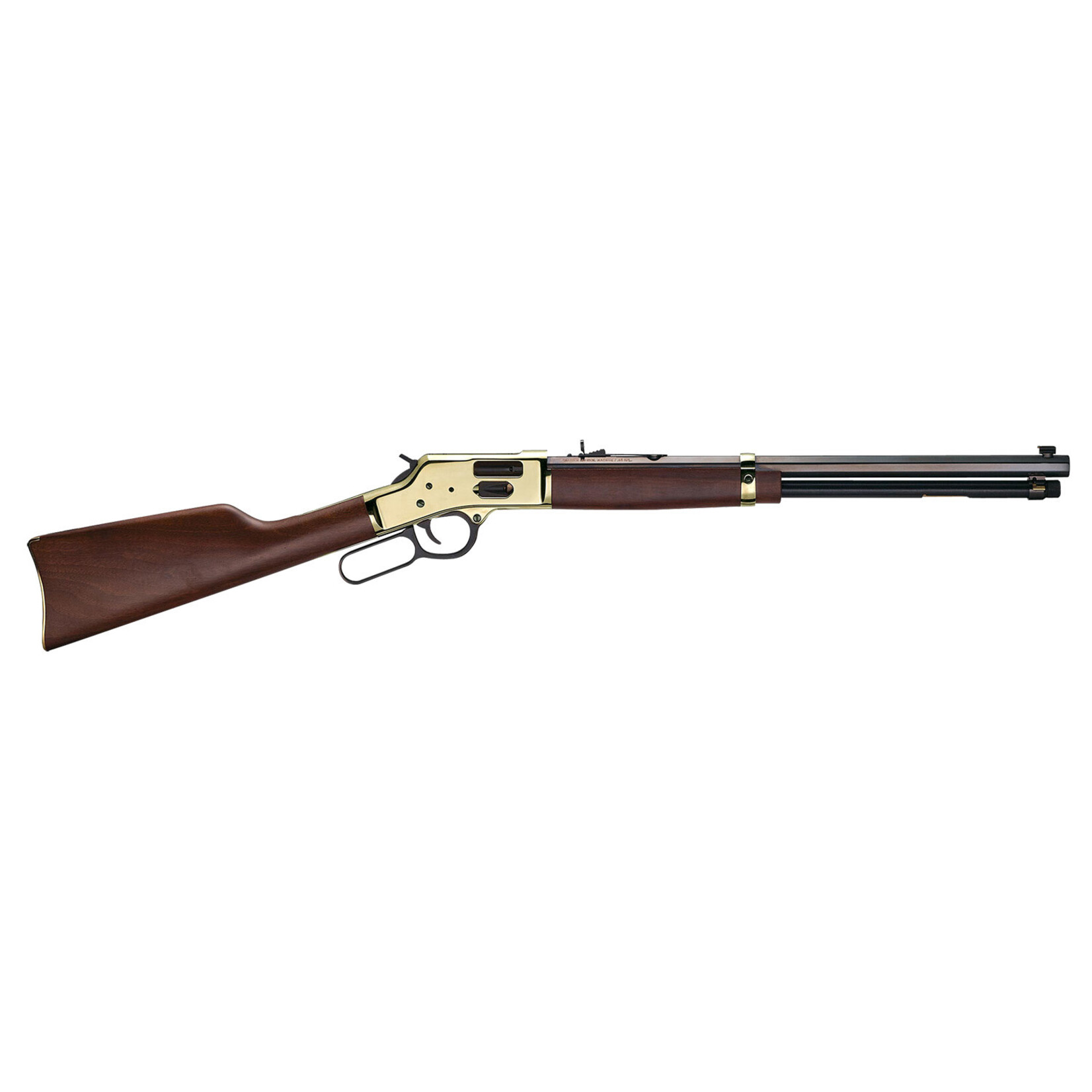 Henry Repeating Arms Henry Side Gate 44 Mag/44 Special 10+1 20" Blued Octagon Barrel, Polished Brass Rec, American Walnut Stock, Adj. Sight