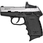 SCCY SCCY Semi-Auto Pistol, 9MM, 3.1" Bl, Two-Tone, SS, Black, Crimson Trace Red Dot Sight, Manual Safety, 1 - Stainless/Silver, 3.1" Barrel, 10 Rounds, Polymer Grips, Optics Included Sights