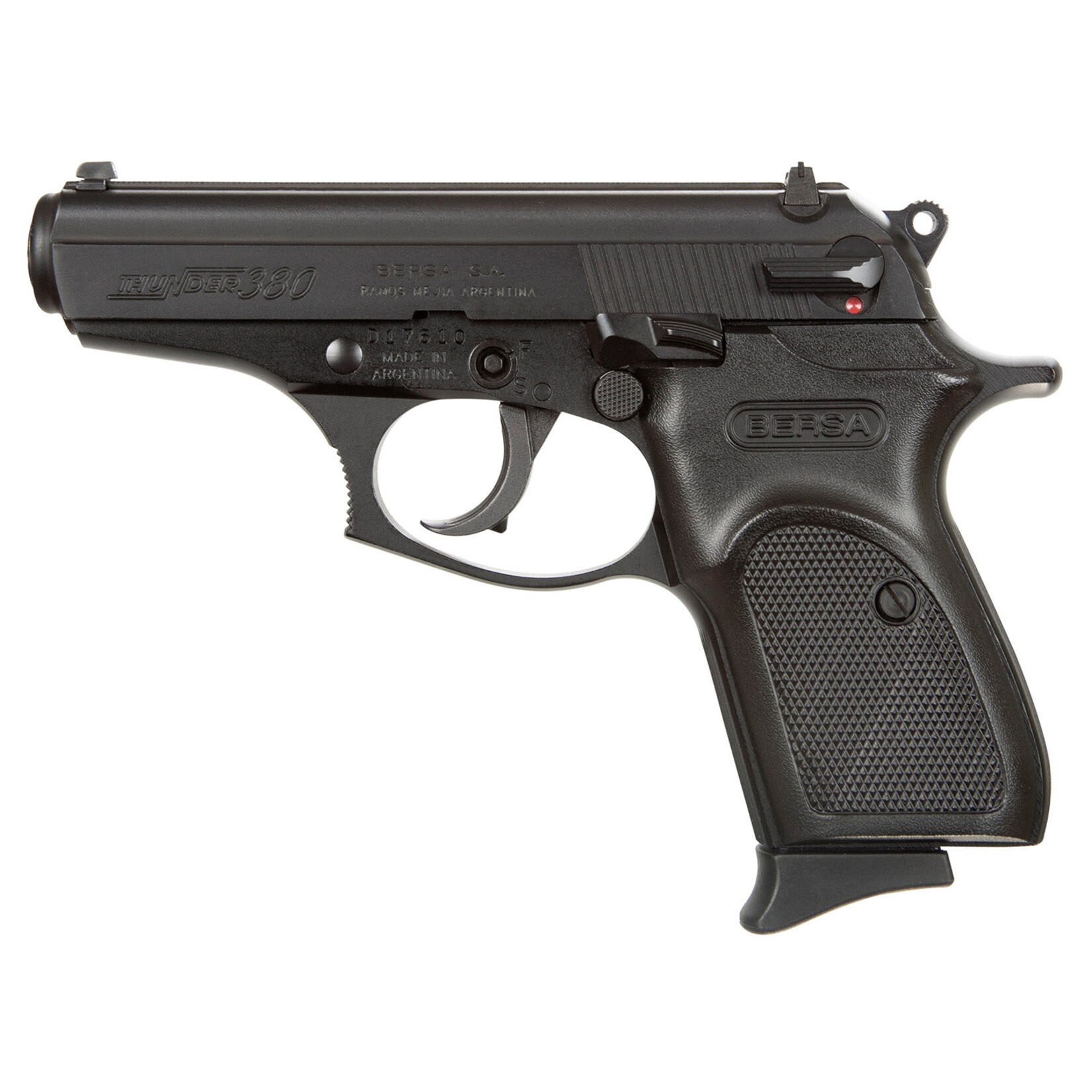 Bersa Bersa Thunder SA/DA 380 ACP Caliber with 3.50" Barrel, 8+1 Capacity, Matte Black Finish Aluminum Frame, Serrated Steel Slide & Textured Polymer Grip
