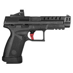 EAA EAA GIRSAN MC9 Match TV 9mm Luger 17+1 4.20" Black Match Grade Steel Barrel, Blued Optic Ready/Ported/Serrated Steel Slide, Black Polymer Frame w/Picatinny Rail, EAA Far-Dot Red Dot, Ambidextrous