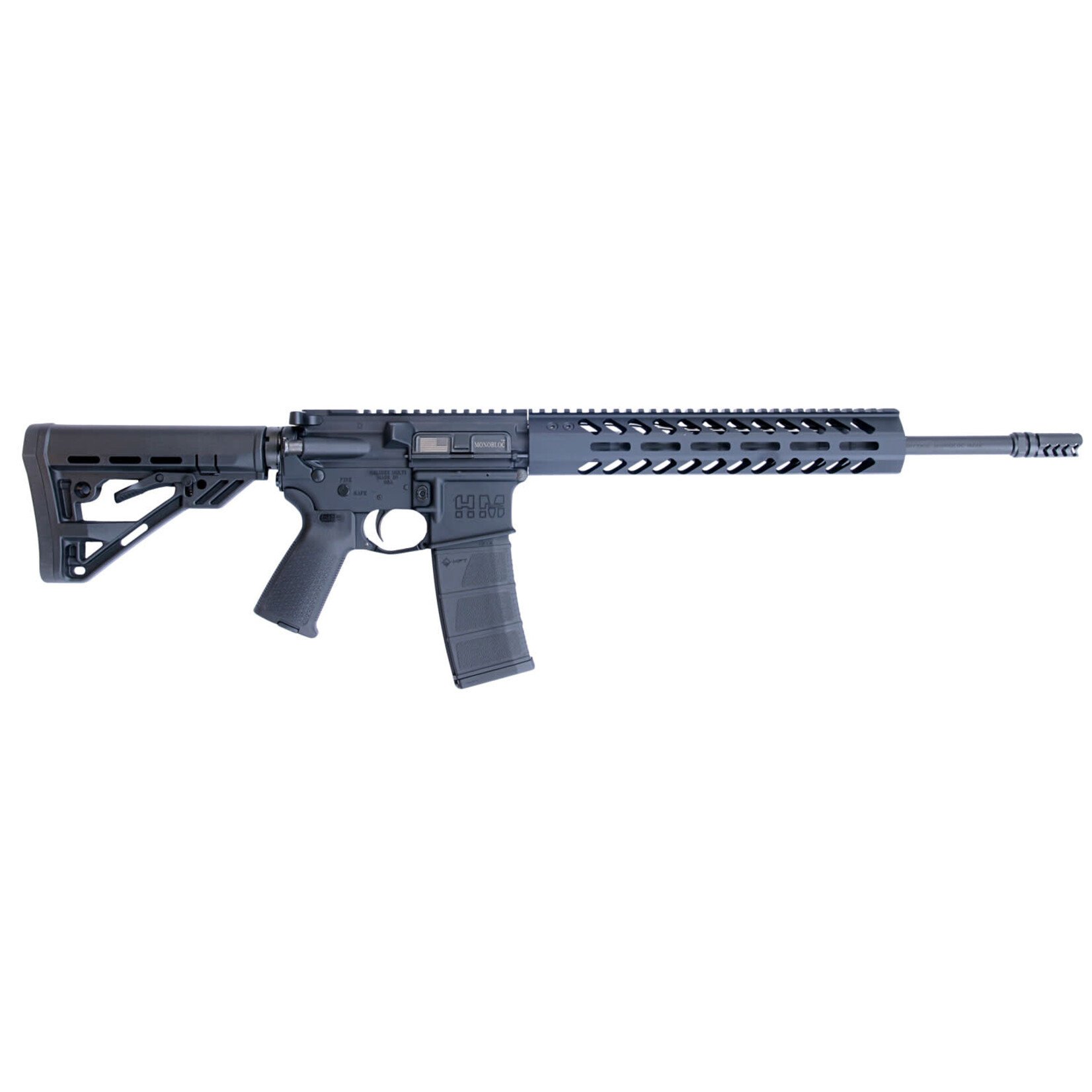 HM Defense HM Defense Defender M5 5.56x45mm NATO 30+1 16" Barrel, Mid-Length Gas System, Anodized 7075-T6 Aluminum Receivers, M16 Bolt Carrier Group, 10 3/8" Free Float 1913 Picatinny Rail, Mil-Spec HM Stock & Enhanced Grip Includes 1 Magazine