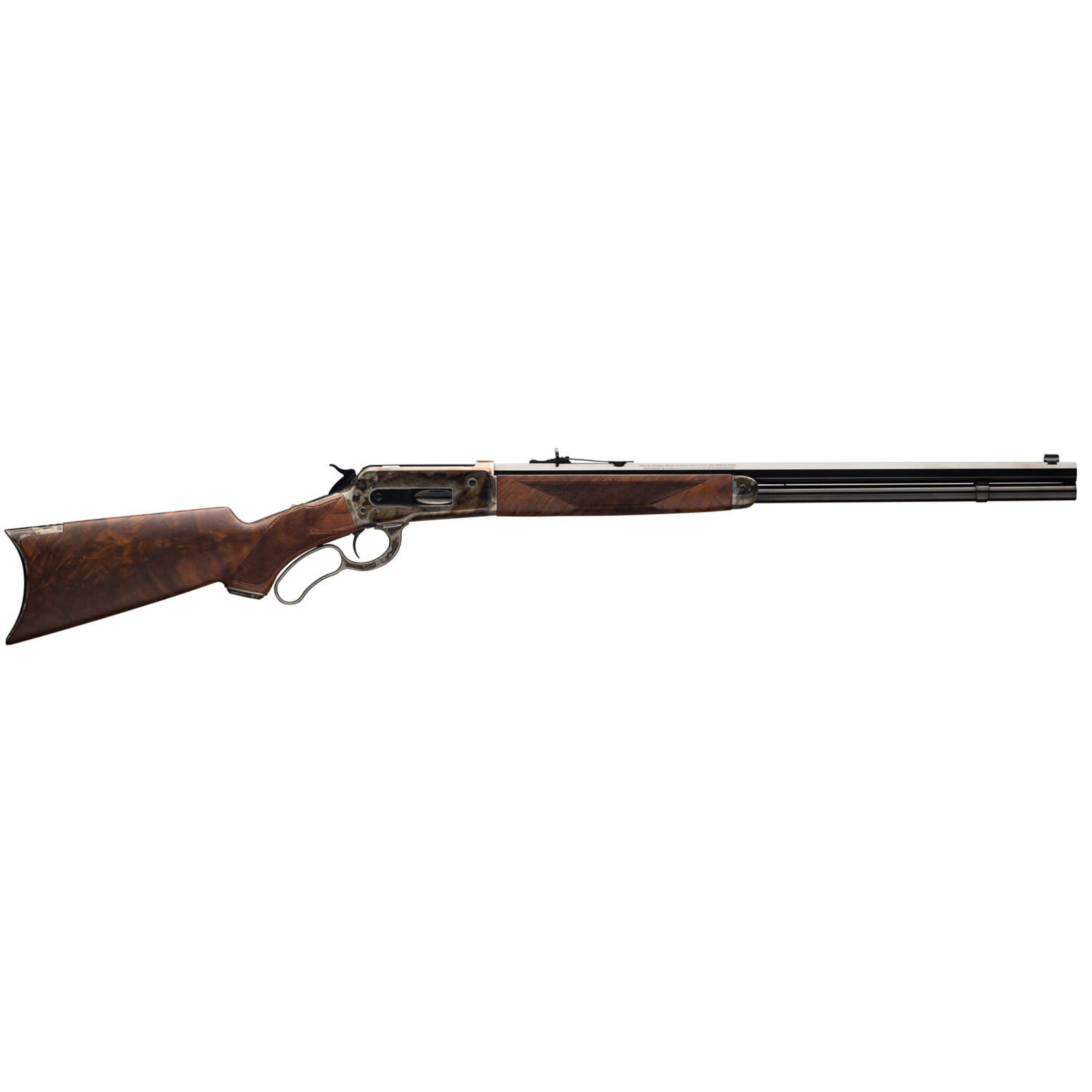 Winchester Winchester Repeating Arms Model 1886 Deluxe 45-70 Gov 8+1 24" Octagon Blued Barrel, Color Case Hardened Receiver/Lever/Forearm Cap & Crescent Buttplate, Checkered Walnut Curved Grip Stock & Forearm