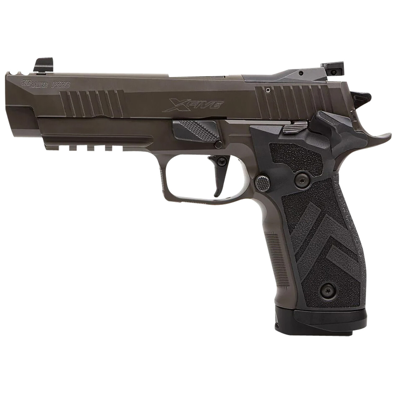 SIG SAUER Sig Sauer P226 XFive Legion Full Size Frame 9mm Luger 20+1, 4.40" Black Steel Barrel, Legion Gray Cerakote Serrated Stainless Steel Slide, Legion Gray Cerakote Stainless Steel Frame w/Beavertail & Picatinny Rail, Legion Black TXG Panels w/Mag