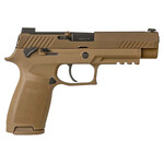 SIG SAUER Sig Sauer P320 M17 Full Size Frame 9mm Luger 17+1 /21+1, 4.70" Black Carbon Steel Barrel, Coyote PVD Serrated Stainless Steel Slide, Coyote PVD Stainless Steel Frame w/Beavertail & Picatinny Rail, Coyote Polymer Grip, Manual Thumb Safety, Right