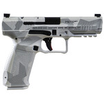Canik Canik Mete SFT Exclusive Finish Full Size Frame 9mm Luger 20+1/18+1, 4.46" Black Match Grade Barrel, Arctic Splinter Cerakote Optic Ready/Serrated Steel Slide, Polymer Frame w/Beavertail & Picatinny Rail, Ambidextrous