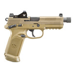 FN America FN FNX Tactical 45 ACP 5.30" Threaded Barrel 15+1, Flat Dark Earth Polymer Frame With Mounting Rail, Optic Cut FDE Stainless Steel Slide, Manual Safety, Includes Viper Red Dot