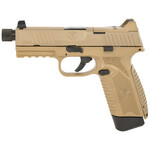 FN America FN 545 Tactical 45 ACP 15/18+1 4.71" Black Target Crown/Threaded Steel Barrel, Flat Dark Earth PVD Optic Cut/Serrated Slide & Polymer Frame w/Picatinny Rail, Flat Dark Earth Textured Interchangeable Backstrap Grips Ambidextrous