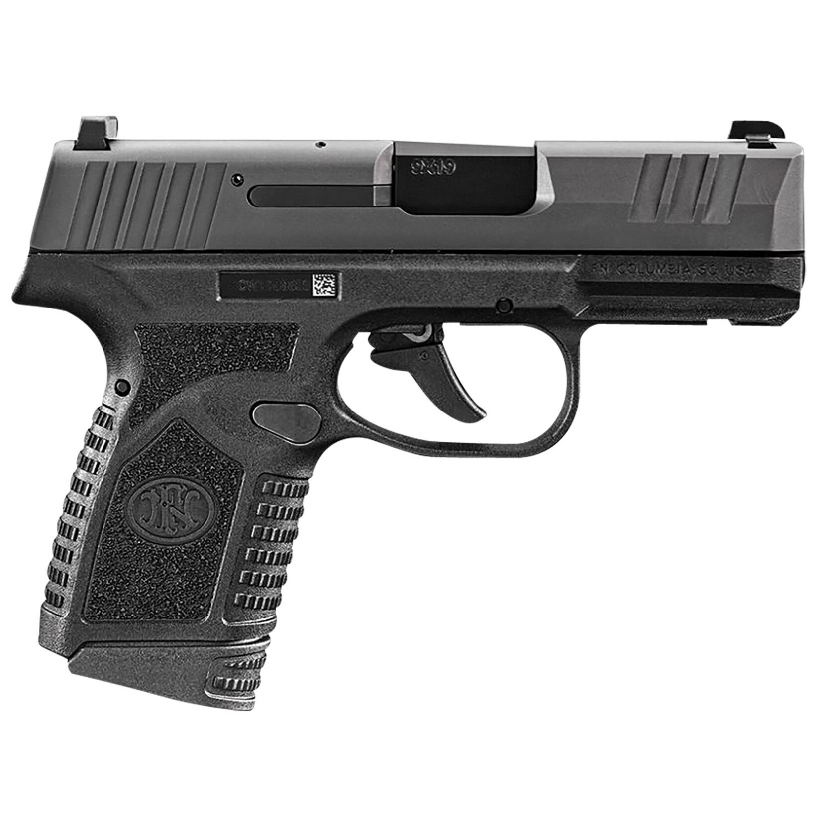 FN America FN Reflex Micro-Compact Frame 9mm Luger 15+1/11+1, 3.30" Black Target Crown Steel Barrel, Black PVD Serrated Steel Slide & Polymer Frame w/Picatinny Rail, Ambidextrous