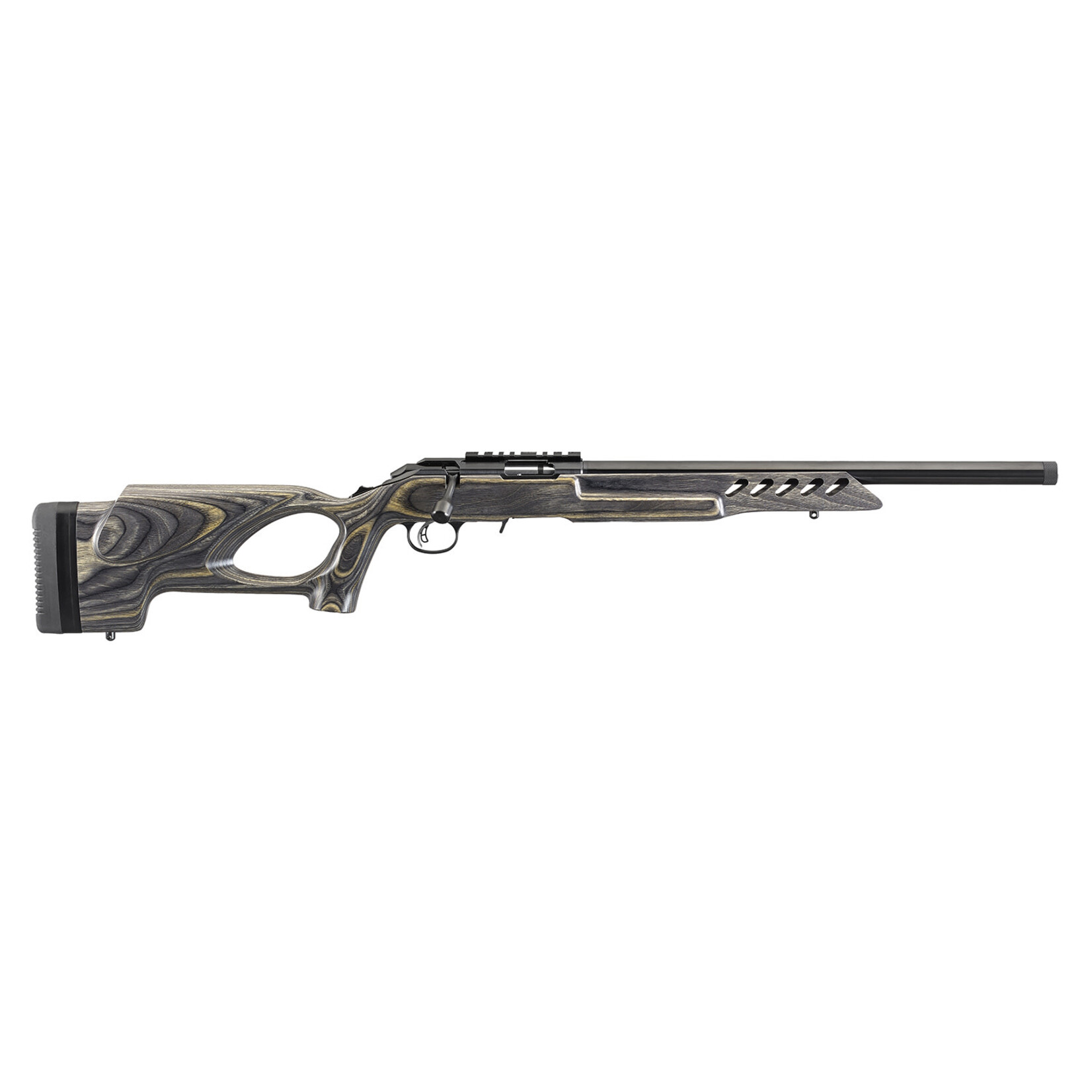 Ruger Ruger American Rimfire Target 22 LR 10+1 18" Threaded Bull Barrel, Satin Blued Alloy Steel, Black Laminate Thumbhole Stock, Accepts All 10/22 Magazines, Optics Ready