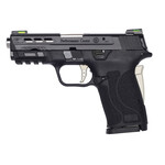 Smith & Wesson Smith & Wesson M&P 9mm Shield EZ Performane Center Silver Accent Ported No Thumb Safety 9mm Pistol - 3.8" Barrel, 8+1 Rounds, 3-Dot Sights