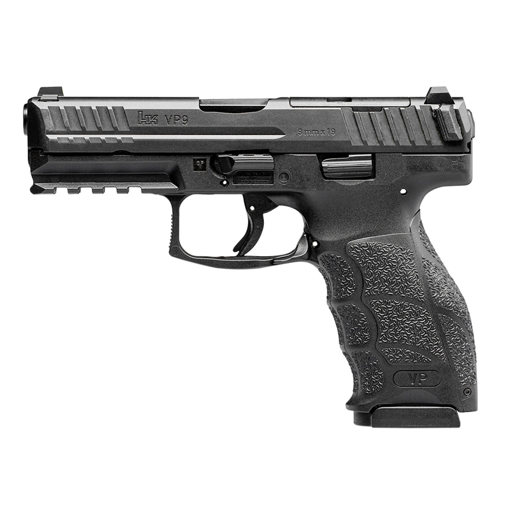 HK HK  VP9 9mm Luger 17+1 4.09" Black Polygonal Rifled Barrel/Black Optic Ready/Serrated Slide & Black Polymer Frame w/Picatinny Rail/ Black Finger Grooved Polymer Grips Ambidextrous