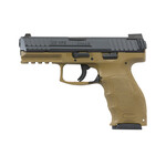 HK HK VP9 9mm Luger 17+1 4.09" Black Polygonal Rifled Barrel, Black Serrated Slide, Flat Dark Earth Polymer Frame w/Picatinny Rail & Serrated Trigger Guard, FDE Finger Grooved Interchangeable Backstrap Grips Ambidextrous