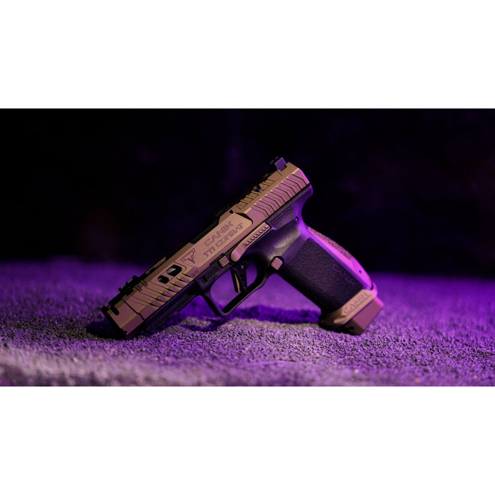 Canik Canik TTI Combat Full Size Frame 9mm Luger 18+1 4.60" Black Nitride Fluted/Ported Barrel, Burnt Bronze Cerakote Optic Cut/Serrated Steel Slide, Black Polymer Frame w/Picatinny Rail